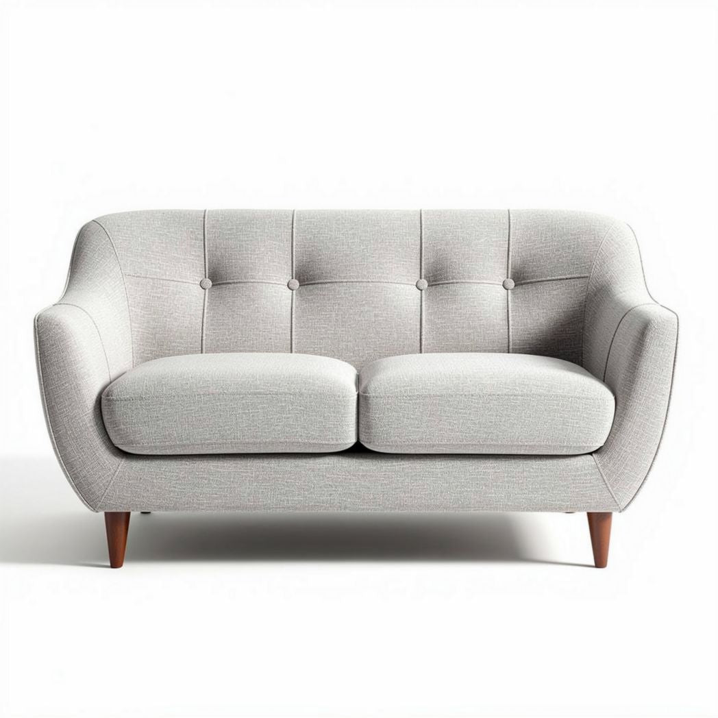 Sofa dwuosobowa z tkaniny w kolorze szarym 150 x 80 x 85cm